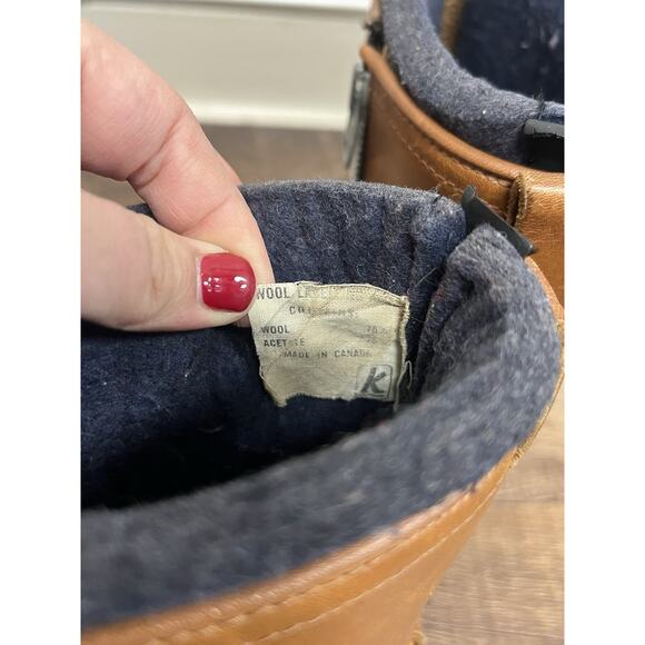 Vintage Sorel Pinto Leather/Rubber/Zipper/Wool Duck Boots Size 8 Rare - Picture 9 of 9